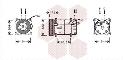 VAN WEZEL Компрессор, кондиционер 5900K109